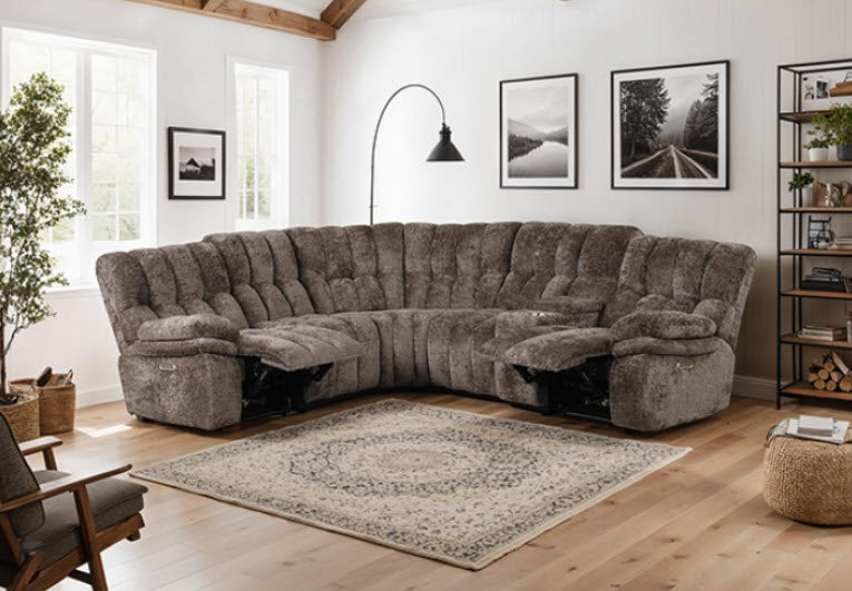 Furniture of America - Hieronymus Power Sectional in Dark Brown - FM64001DB-SECT-PM - GreatFurnitureDeal