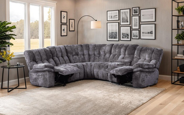 Furniture of America - Hieronymus Power Sectional in Dark Gray - FM64001DG-SECT-PM - GreatFurnitureDeal