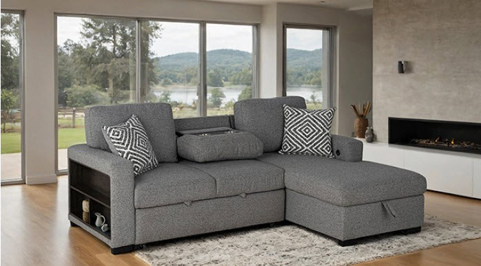 Furniture of America - Chatham Sectional in Gray - FM64005GY-SECT-R - GreatFurnitureDeal