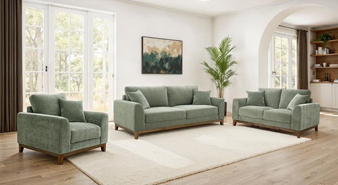 Furniture of America - Watton 2 Piece Sofa Set in Olive Green - FM64008GR-2PC