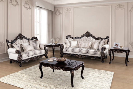 Furniture of America - Palencia Chair in Dark Cherry/Beige - FM65005BG-CH - GreatFurnitureDeal