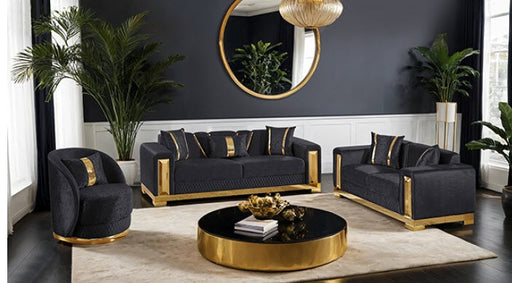 Furniture of America - Valdosta Sofa in Black/Gold - FM67001BK-SF - GreatFurnitureDeal