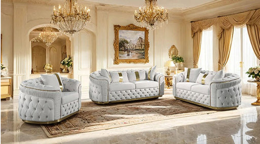 Furniture of America - Adelpha 3 Piece Living Room Set in Beige/Gold - FM67002BG-SF-M-3SET - GreatFurnitureDeal