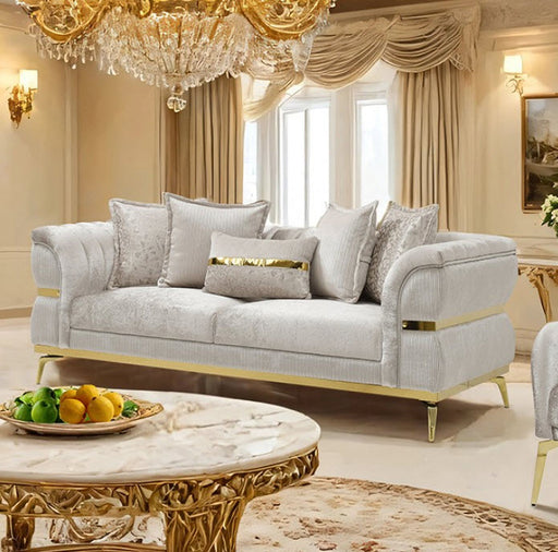 Furniture of America - Charlevoix Sofa in Beige/Gold - FM67003BG-SF - GreatFurnitureDeal