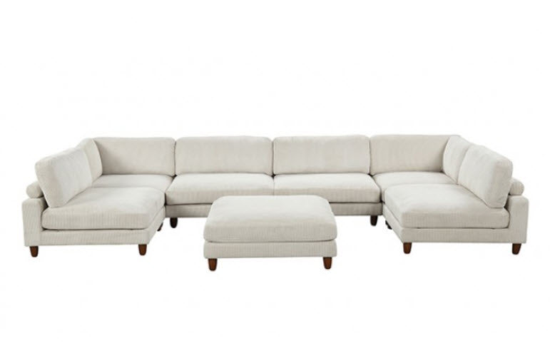 Furniture of America - Dagenham Sectional in Beige - FM6800BG-A - GreatFurnitureDeal