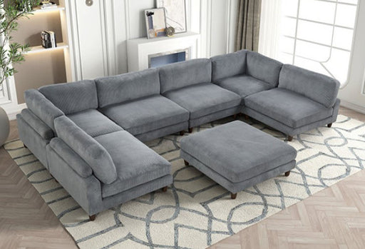 Furniture of America - Dagenham Sectional in Gray - FM6800GY-A - GreatFurnitureDeal