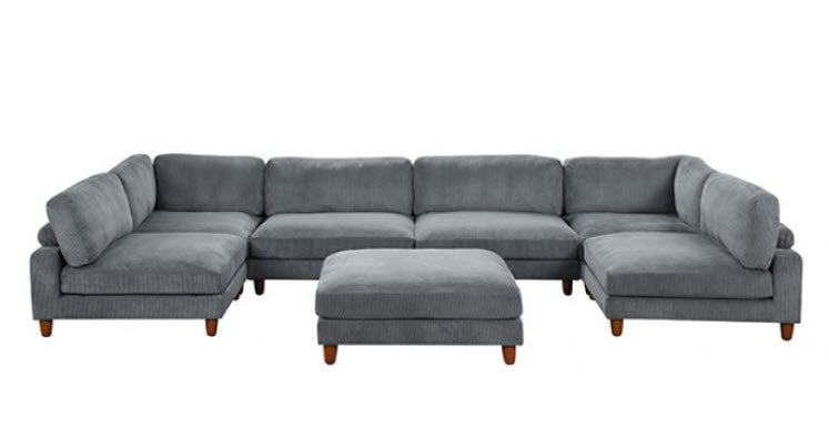 Furniture of America - Dagenham Sectional in Gray - FM6800GY-A - GreatFurnitureDeal