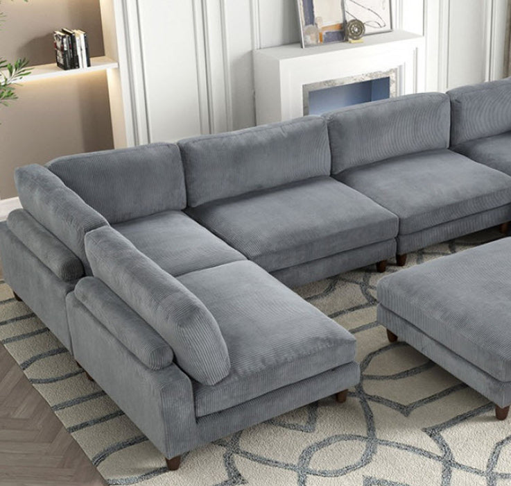 Furniture of America - Dagenham Sectional in Gray - FM6800GY-A - GreatFurnitureDeal