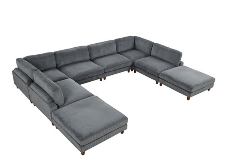 Furniture of America - Dagenham Sectional in Gray - FM6800GY-B - GreatFurnitureDeal