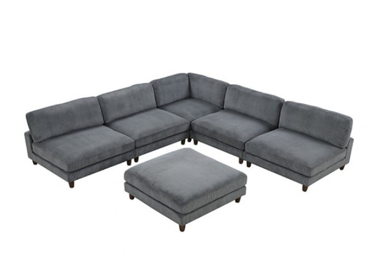 Furniture of America - Dagenham Sectional in Gray - FM6800GY-C - GreatFurnitureDeal