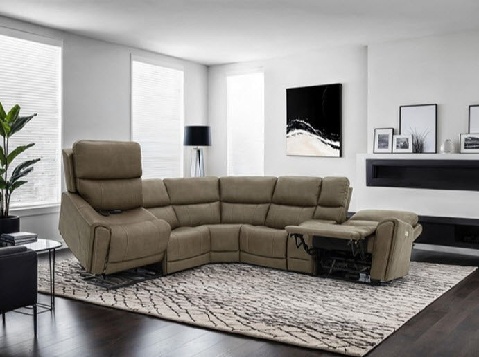 Furniture of America - Orpheus Power Sectional w/ Lift Chair in Brown - FM68100BR-SECT-LC - GreatFurnitureDeal