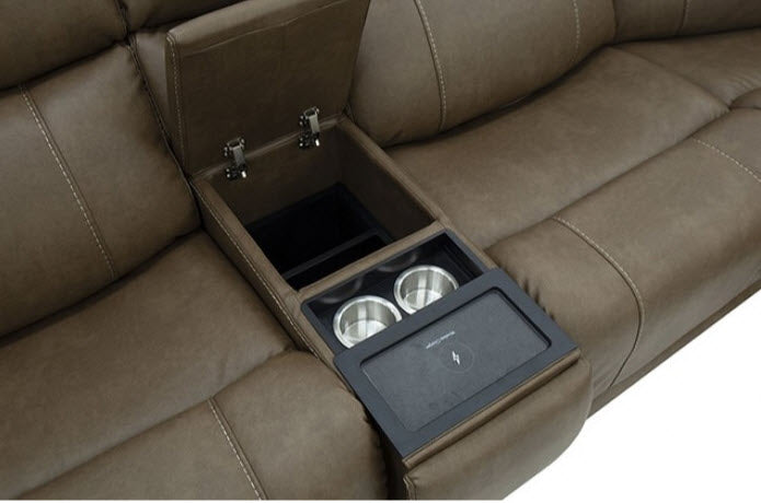 Furniture of America - Orpheus Power Sectional w/ Lift Chair in Brown - FM68100BR-SECT-LC - GreatFurnitureDeal