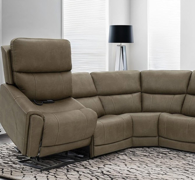 Furniture of America - Orpheus Power Sectional w/ Lift Chair in Brown - FM68100BR-SECT-LC - GreatFurnitureDeal