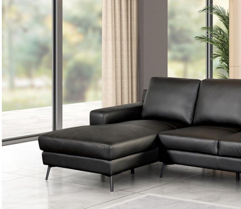 Furniture of America - Stordal Sectional Left Chaise in Black - FM69004BK-SECT-L - GreatFurnitureDeal