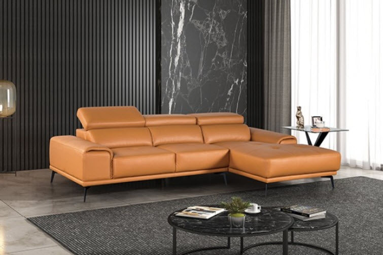 Furniture of America - Vadso Sectional Right Chaise in Tangerine - FM69005LB-SECT-R - GreatFurnitureDeal