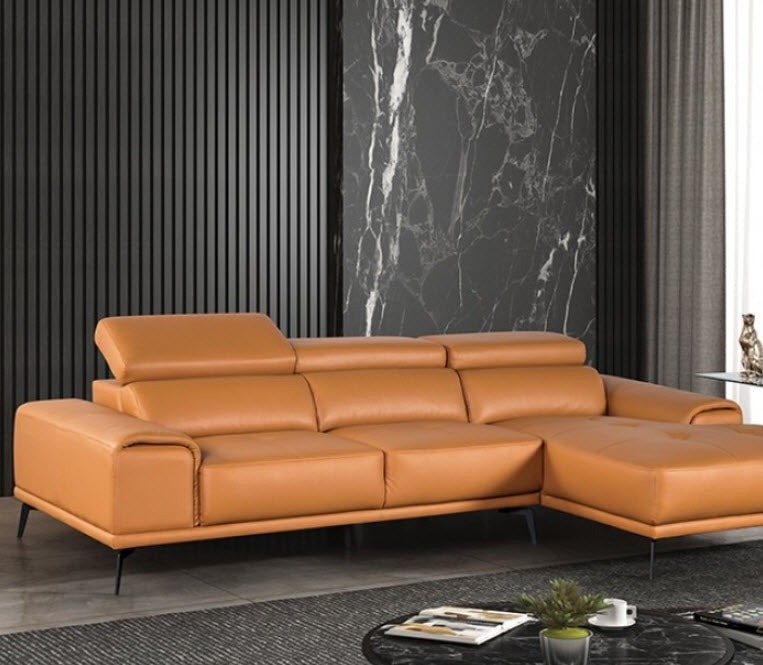 Furniture of America - Vadso Sectional Right Chaise in Tangerine - FM69005LB-SECT-R - GreatFurnitureDeal