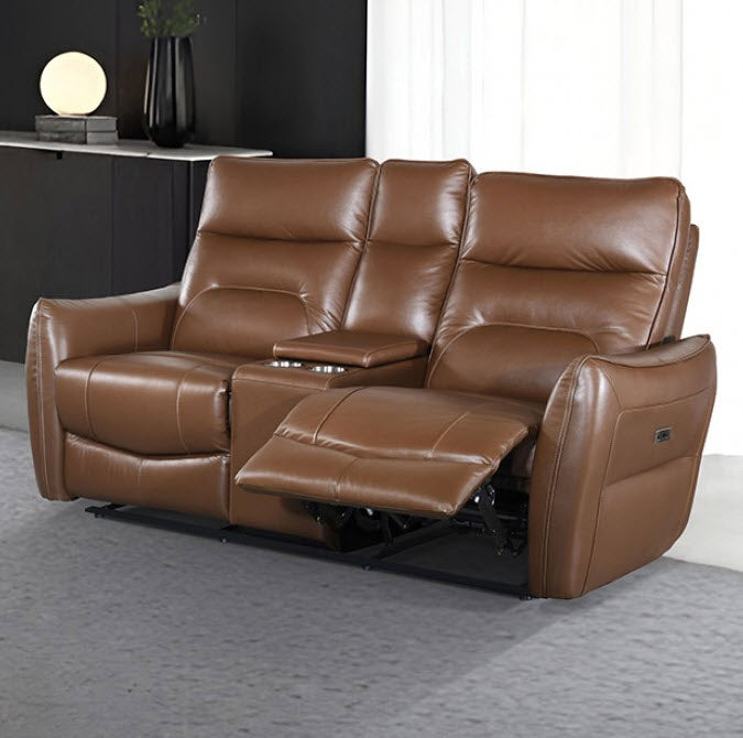 Furniture of America - Terentius 2 Piece Power Sofa Set in Caramel Brown - FM69006BR-SF-LV-PM - GreatFurnitureDeal