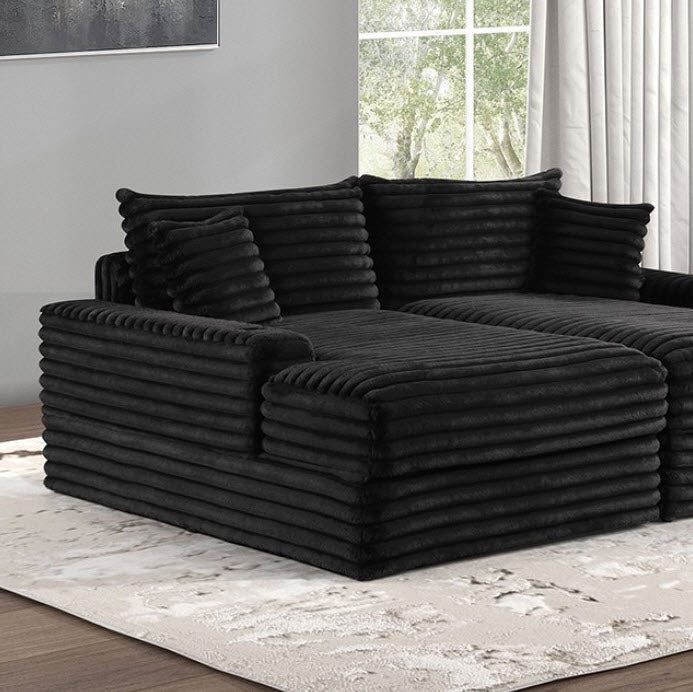 Furniture of America - Tavedestrand Double Chaise Sofa in Black - FM6900BK-PK