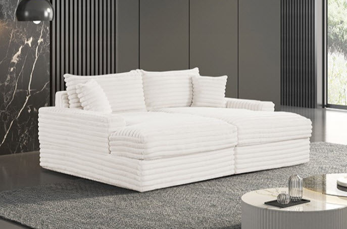 Furniture of America - Tavedestrand Double Chaise Sofa in White - FM6900WH-PK