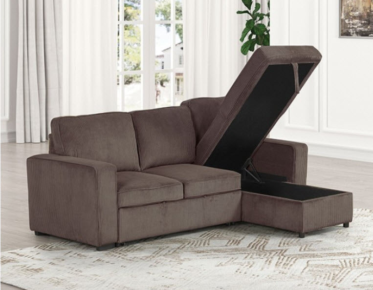 Furniture of America - Yves Sectional in Brown - FM6964BR-SECT - GreatFurnitureDeal