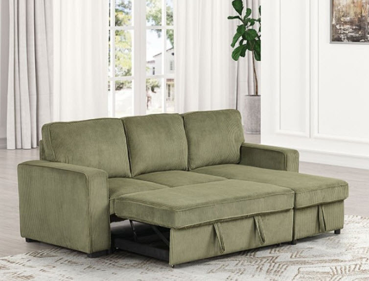 Furniture of America - Yves Sectional in Green - FM6964GR-SECT - GreatFurnitureDeal