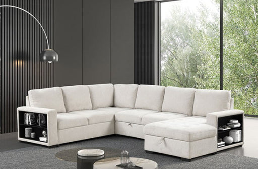 Furniture of America - Stockwell Sleeper Sofa Sectional in Beige - FM6966BG-SECT - GreatFurnitureDeal