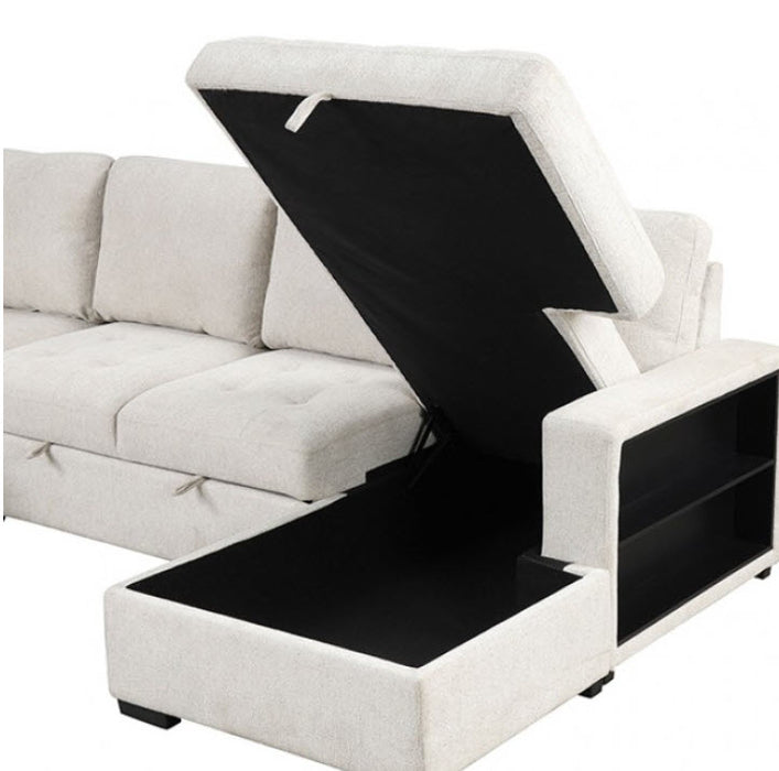 Furniture of America - Stockwell Sleeper Sofa Sectional in Beige - FM6966BG-SECT - GreatFurnitureDeal