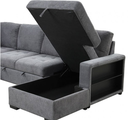 Furniture of America - Stockwell Sleeper Sofa Sectional in Dark Gray - FM6966DG-SECT - GreatFurnitureDeal