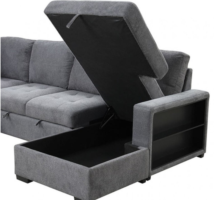 Furniture of America - Stockwell Sleeper Sofa Sectional in Dark Gray - FM6966DG-SECT - GreatFurnitureDeal