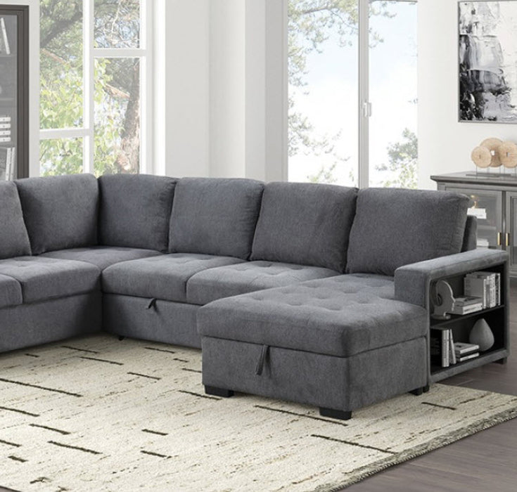 Furniture of America - Stockwell Sleeper Sofa Sectional in Dark Gray - FM6966DG-SECT - GreatFurnitureDeal