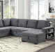 Furniture of America - Stockwell Sleeper Sofa Sectional in Dark Gray - FM6966DG-SECT - GreatFurnitureDeal