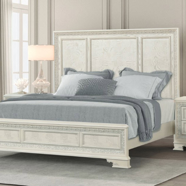 Furniture of America - Stella Mia King Bed in Creamy White - FM70000WH-W-K - GreatFurnitureDeal