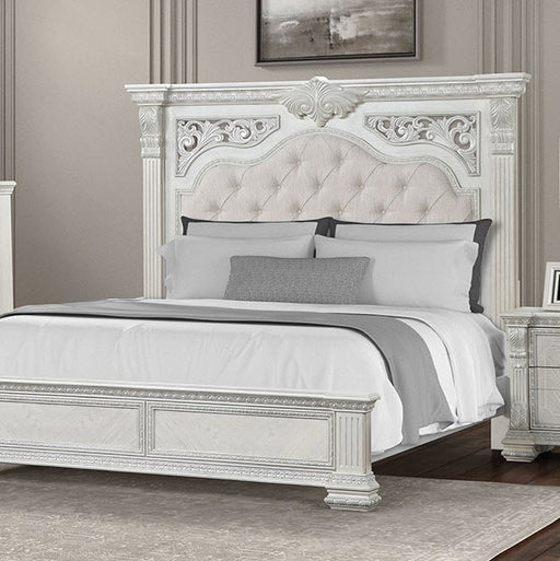 Furniture of America - Promenade King Bed in Wire Brushed White - FM70001WH-K - GreatFurnitureDeal