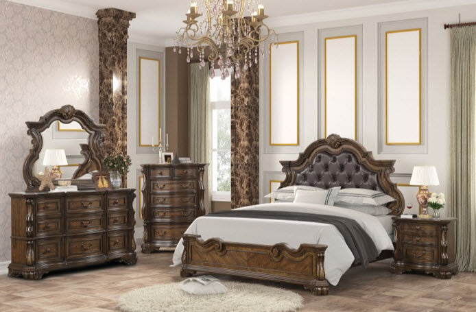 Furniture of America - Leovanni Dresser with Mirror in Dark Brown - FM GreatFurnitureDeal Furniture of America - Leovanni Dresser with Mirror in Dark Brown - FM GreatFurnitureDeal