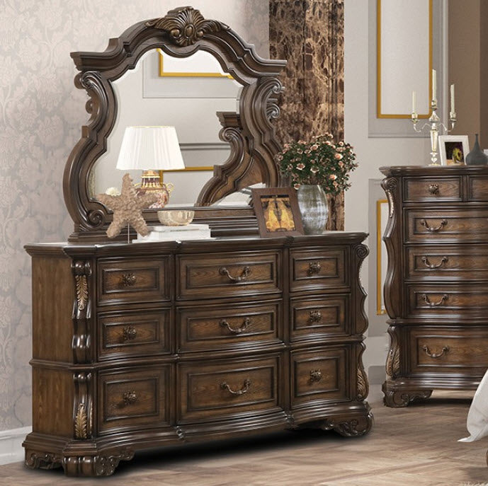 Furniture of America - Leovanni Dresser in Dark Brown - FM70003DB-D - GreatFurnitureDeal