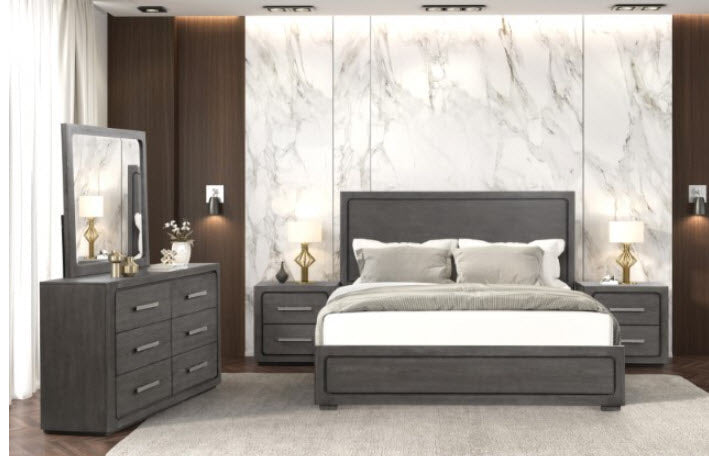 Furniture of America - Crowthorne 3 Piece King Bedroom Set in Warm Gray - FM70100GY-EK-3SET - GreatFurnitureDeal