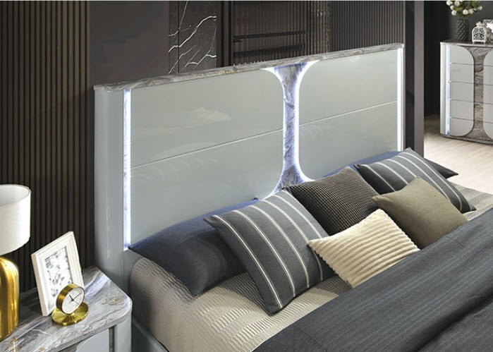 Furniture of America - Cleburne 5 Piece King Bedroom Set in Light Gray - FM72011LG-EK-5SET - GreatFurnitureDeal