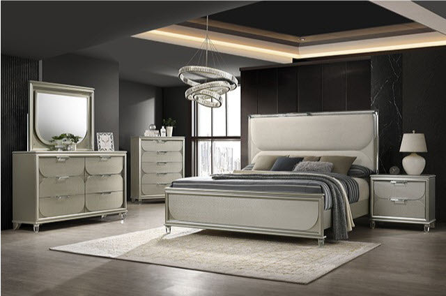 Furniture of America - Sheridan King Bed in Silver - FM72080SV-EK - GreatFurnitureDeal