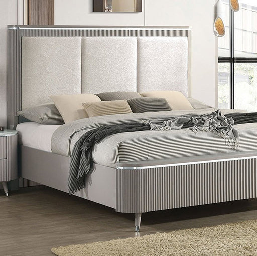 Furniture of America - Aldridge King Bed in Light Gray - FM7243GY-K - GreatFurnitureDeal