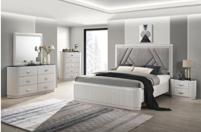 Furniture of America - Aldgate Queen Bed in Light Gray - FM7244GY-Q - GreatFurnitureDeal