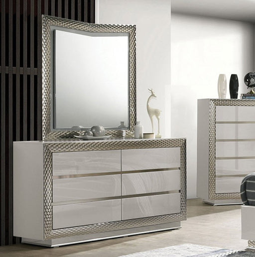 Furniture of America - Ventnor Dresser with Mirror in Gray - FM7251GY-DM - GreatFurnitureDeal