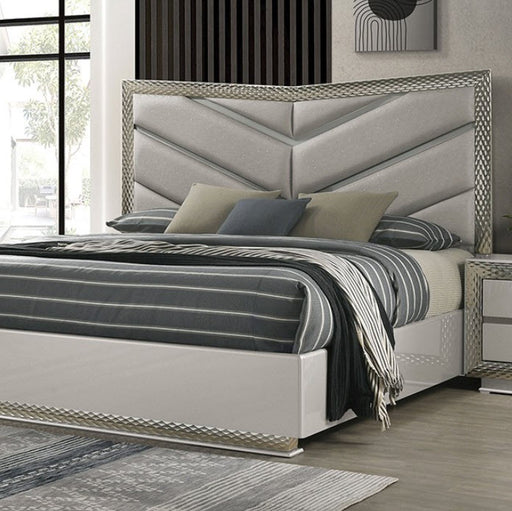 Furniture of America - Ventnor 5 Piece King Bedroom Set in Gray - FM7251GY-EK-5SET - GreatFurnitureDeal