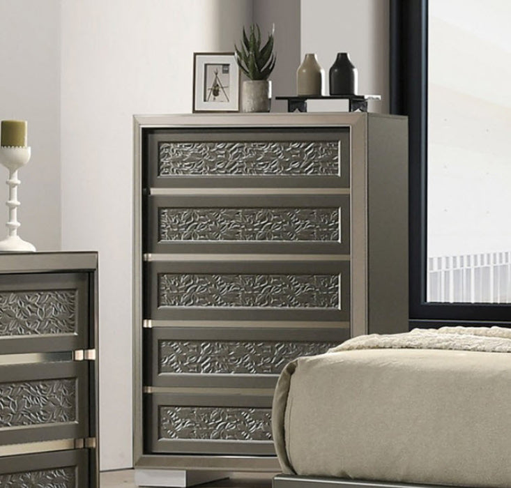 Furniture of America - Leyland 6 Piece King Bedroom Set in Dark Gray - FM7252DG-EK-6SET - GreatFurnitureDeal