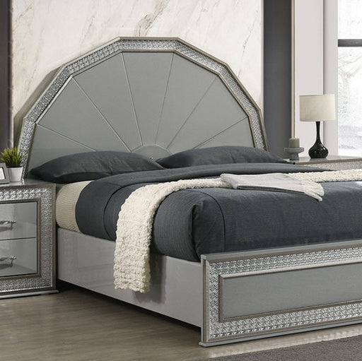 Furniture of America - Cassiopeia 5 Piece King Bedroom Set in Metallic Gray - FM7253GY-EK-5SET - GreatFurnitureDeal