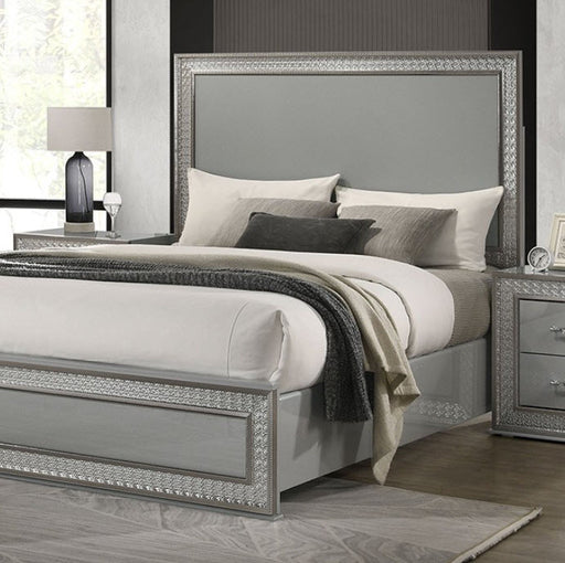 Furniture of America - Cassiopeia King Bed in Metallic Gray - FM7254GY-EK - GreatFurnitureDeal