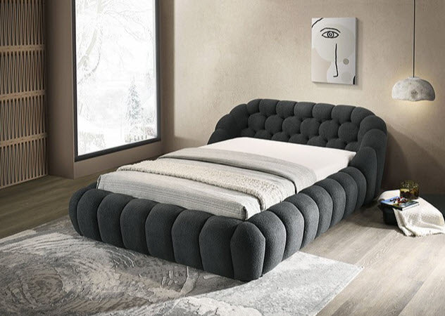 Furniture of America - Newquay Queen Bed in Charcoal - FM7260BK-Q - GreatFurnitureDeal