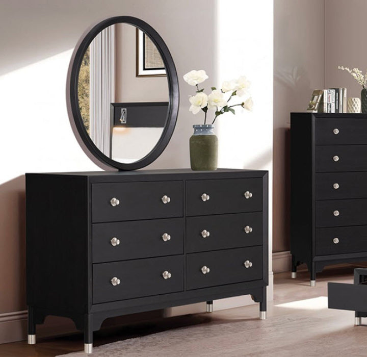 Furniture of America - Torrance 5 Piece King Bedroom Set in Black - FM74002BK-ST-EK-5SET - GreatFurnitureDeal