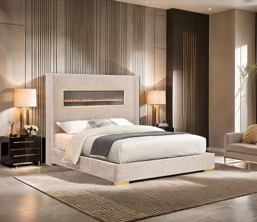 Furniture of America - Danvers King Bed in Beige - FM74003BG-EK - GreatFurnitureDeal