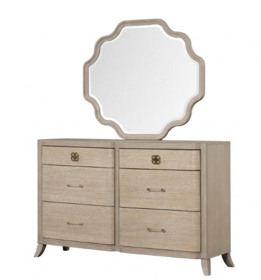 Furniture of America - Candra Dresser with Mirror in Natural Oak - FM7424AK-DM - GreatFurnitureDeal