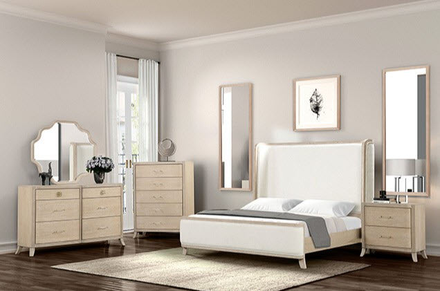 Furniture of America - Candra King Bed in Natural Oak - FM7424AK-EK - GreatFurnitureDeal